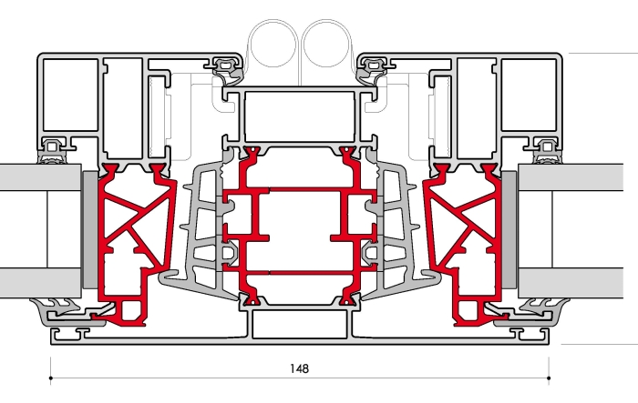 C77K-CS Center T Section with 2 Doors