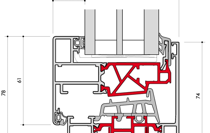 C77K-CS Lower Section Triple Glass